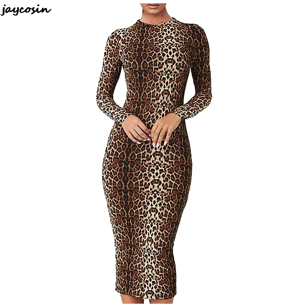 snakeskin long sleeve dress