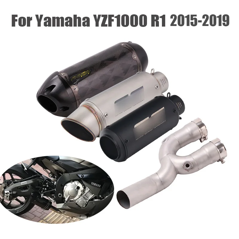 

Motorcycle Exhaust Muffler Tip Silencer Escape 51mm Link Tube Connector for Yamaha YZF1000 YZF-R1 2015 2016 2017 2018 2019