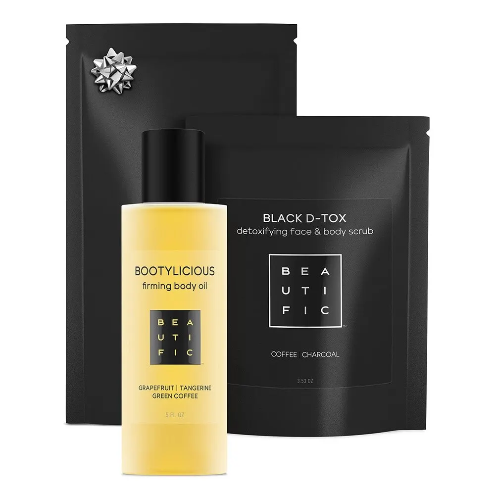 Моделирующий набор для тела BEAUTIFIC Perfect Body: кофейно-угольный скраб и