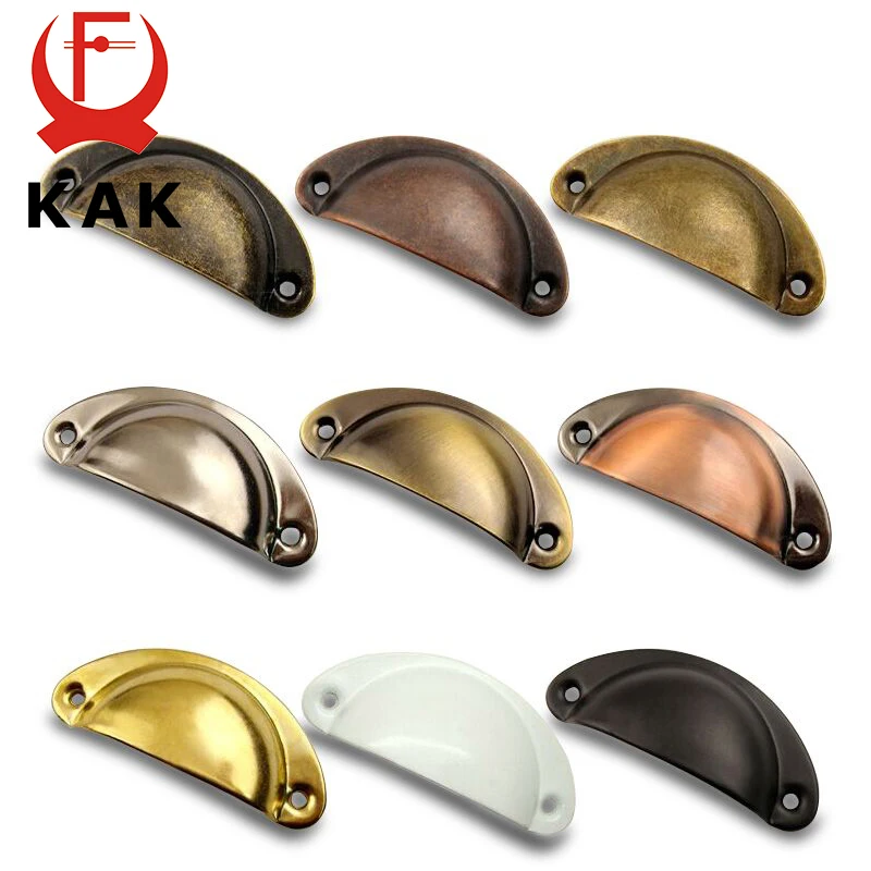 20PCS Retro Metal Kitchen Drawer Cabinet Door Handle And Furniture Knobs Hardware Cupboard Antique Brass Shell Pull Handles