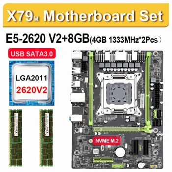 

X79 Motherboard with LGA 2011 Xeon E5 2630 V2 CPU 2Pcs x 4GB= 8GB 1333 DDR3 ECC REG Memory USB 3.0 SATA 3.0 NVME M.2 SSD Slot