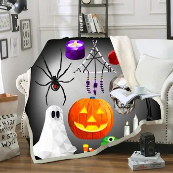 

Halloween night double throw blanket for sofa blankets faux fur wool blankets and throws the lunch rest blanket