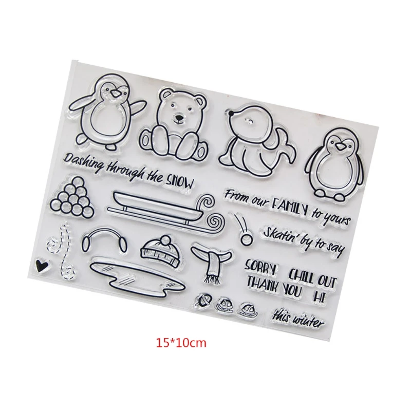 

Penguin Transparent Clear Silicone Stamp For DIY Scrapbooking Photo Albums Decor D2TD