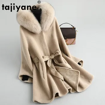 

Real Fur Coat Streetwear Fox Fur Collar Wool Jacket Autumn Winter Coat Women Clothes 2019 Korean Vintage Suede Lining ZT3535