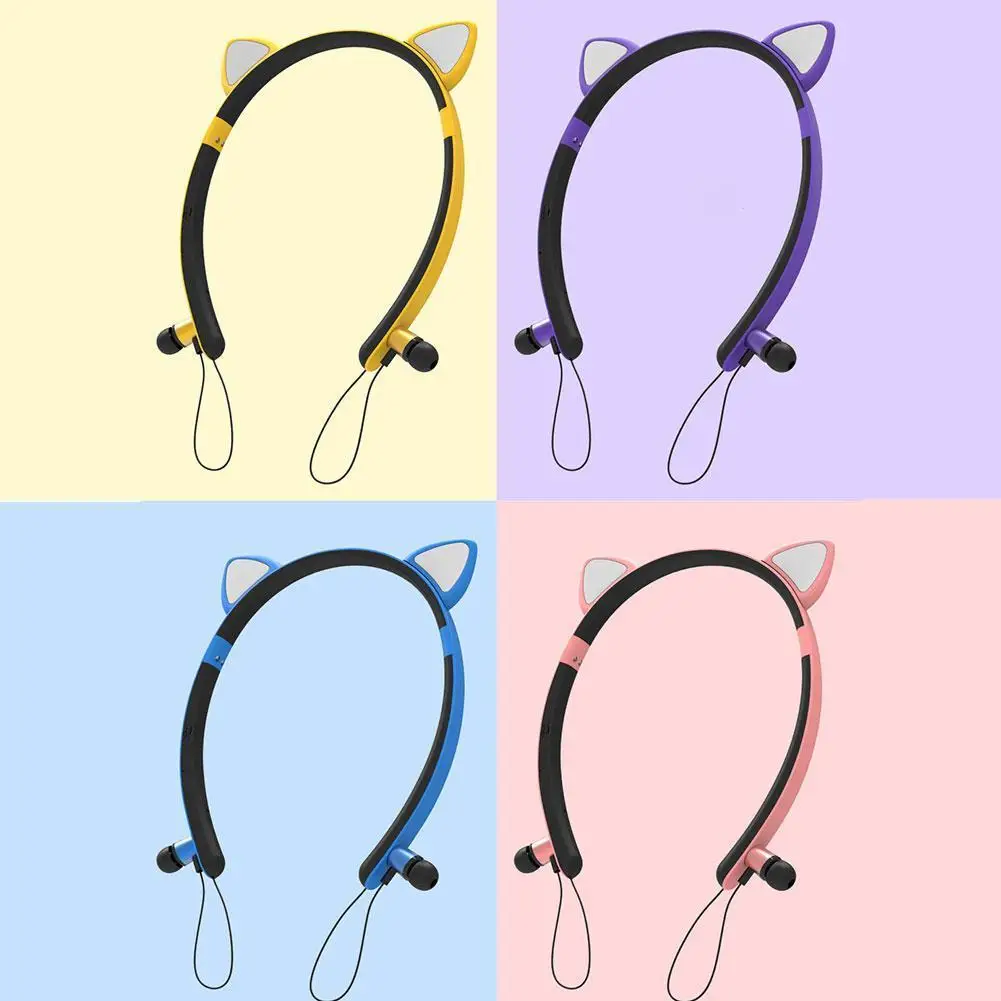

Bluetooth Headphone Wireless Bluetooth 5.0 Headset Neck Dropshipping Band Headphone Hanging Sport Hair LED Stereo Earphones R5C8