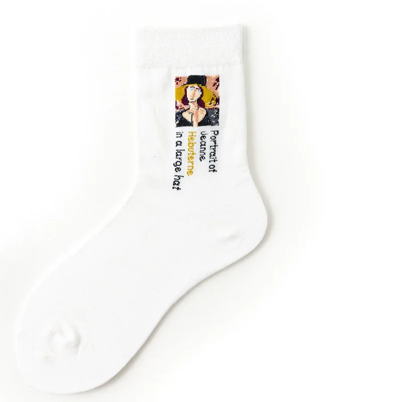 Jerrinut, женские хлопковые носки с рисунком Ван Гога, повседневные модные однотонные носки с принтом, весна-осень, ретро Рисунок, короткие носки, 1 пара