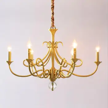 

All copper American minimalist Nordic retro postmodern designer model room atmosphere bedroom living room creative chandelier