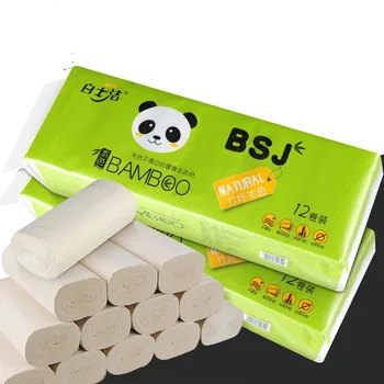 

12pcs Roll White Toilet Paper Tissue Paper Rolls 4 Layer Thickened Household Paper indoor Roll Tissues Napkin hand paper towel