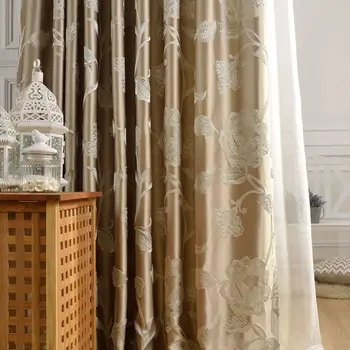 

Custom Curtains for Living Room Bedroom Shading Chinese Jacquard Chinese Light Luxury Curtain Left and Right Biparting Open