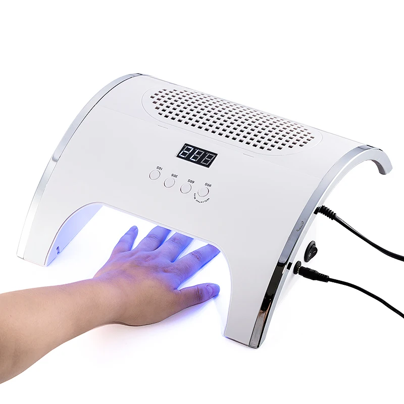 white 2-in-1 80W 2-в-1 лампа для ногтей и ногтей пылесборник маникюр с два мощных вентилятора 36 светодиодов Сушилка для ногтей 40 Вт пылесос инструменты для маникюра - Цвет: white 2-in-1