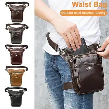 

Leather Outdoor Multi-function Running Leggings Diagonal Cross-legged Motorcycle Waist Pack Messenger Shoulder Drop Leg Bag