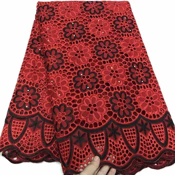 

African Dry Cotton Lace Fabric 2020 High Quality 100%Cotton Embroidery for Nigerian Wedding Swiss Voile Lace fabrics 5yards/lot