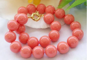 

New Genuine 8mm South Sea Coral Round Beads Necklace 18" AAA +005 Factory Wholesale price Women Giftword Jewelry