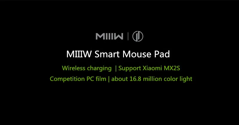 Original Xiaomi MIIIW Mouse Pad Smart Qi Standard Support Mi Mix2S Wireless Charging Mousepad ABS Mouse Mat RGB Light Mouse Pad (1)