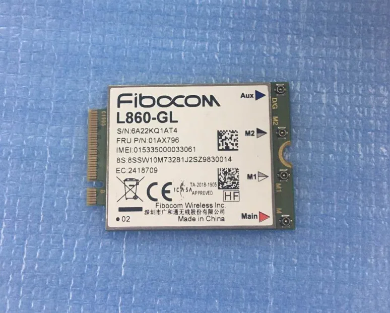 Fibocom L860-GL Intel XMM 7560 LTE-A Pro cat16 1 Гбит/с WWAN для Thinkpad T490 X1 Carbon 7-го поколения Yoga 4-го FRU:01AX796 |