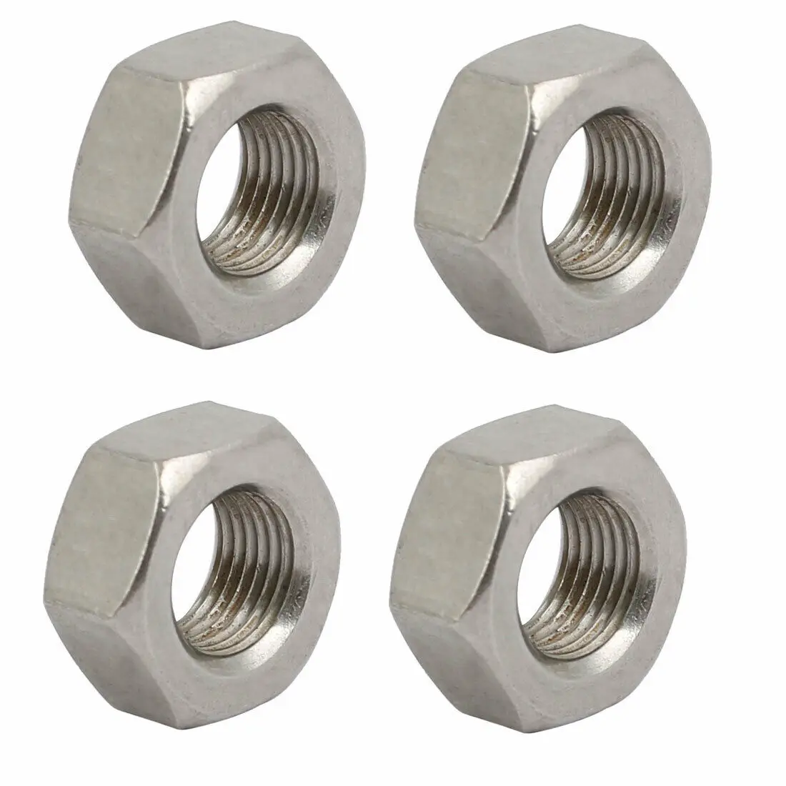 4pcs M8 x 0.75mm Pitch Metric Fine Thread 304 Stainless Steel Hex Nuts