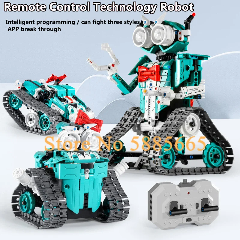 3 In 1 Shape Dual Mode Remote Control Tank  DIY Building Blocks Graphics Programming 360°Rotation Gravity Sensor RC Car Toy Gift 2