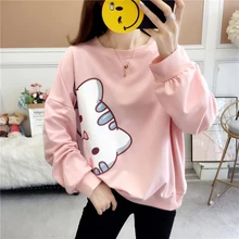 Milinsus Plus size Cute cat Cartoon Sweatshirt Women pink Long sleeve Printed korean Hoodie Sweatshirt Female Tops Autumn 2019 Milinsus Plus size Cute cat Cartoon Sweatshirt Women pink Long sleeve Printed korean Hoodie Sweatshirt Female Tops Autumn 2019