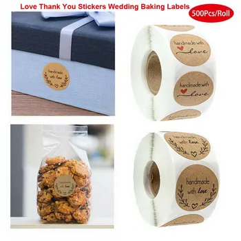 

Handmade Thank you Stickers Wedding Flower Baking Handmade Adhesive Labels
