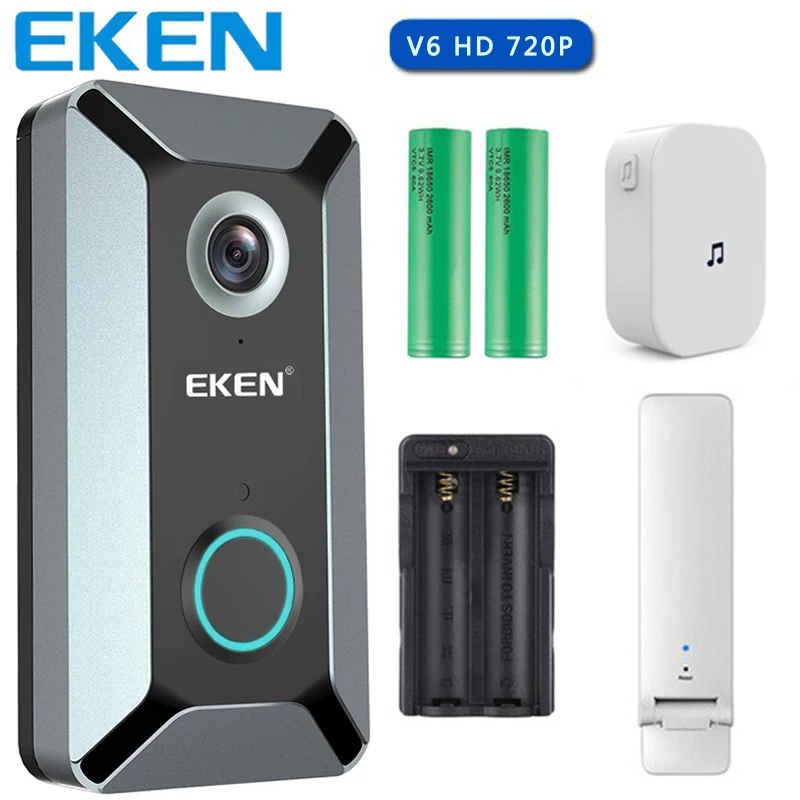Eken V6 wifi умная Беспроводная 720P Водонепроницаемая видеокамера на дверной звонок Облачное хранилище дома безопасности домофонный дверной звонок серый