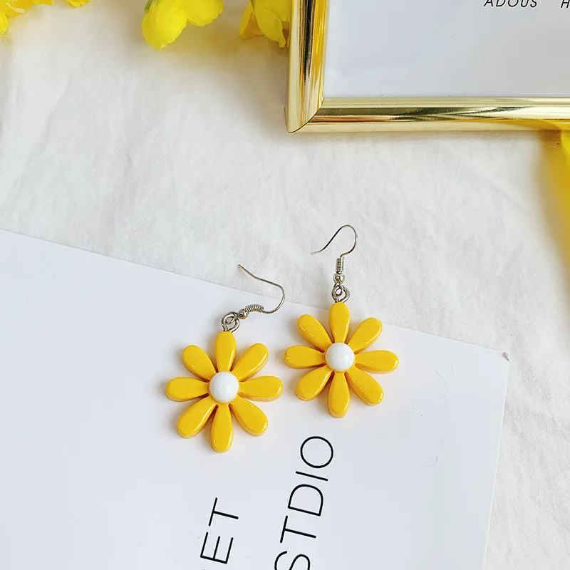 Новые корейские модные женские аксессуары летние милые желтые карамельные серьги с геометрическими кисточками для девушек милые ювелирные изделия - Окраска металла: 1