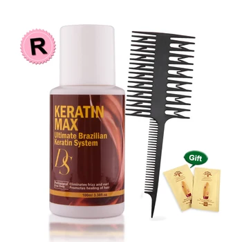 

Cheaper 100ML Brazilian Keratin Hair Treatment Straightener Damaged Hair Hair Care for All Hair Types Free Salon comb