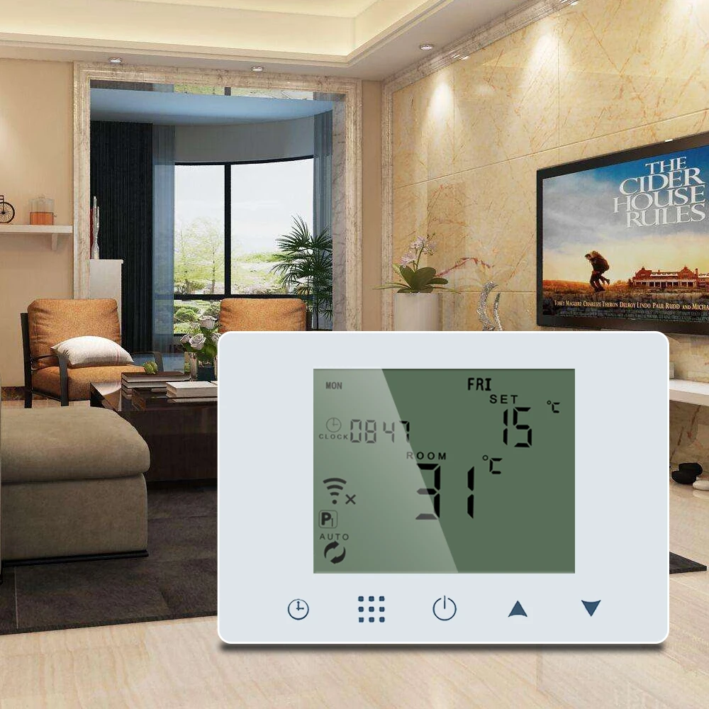 

WiFi & RF Wireless LCD Digital Display Thermostat Touch Screen Smart Temperature Controller Remote Control