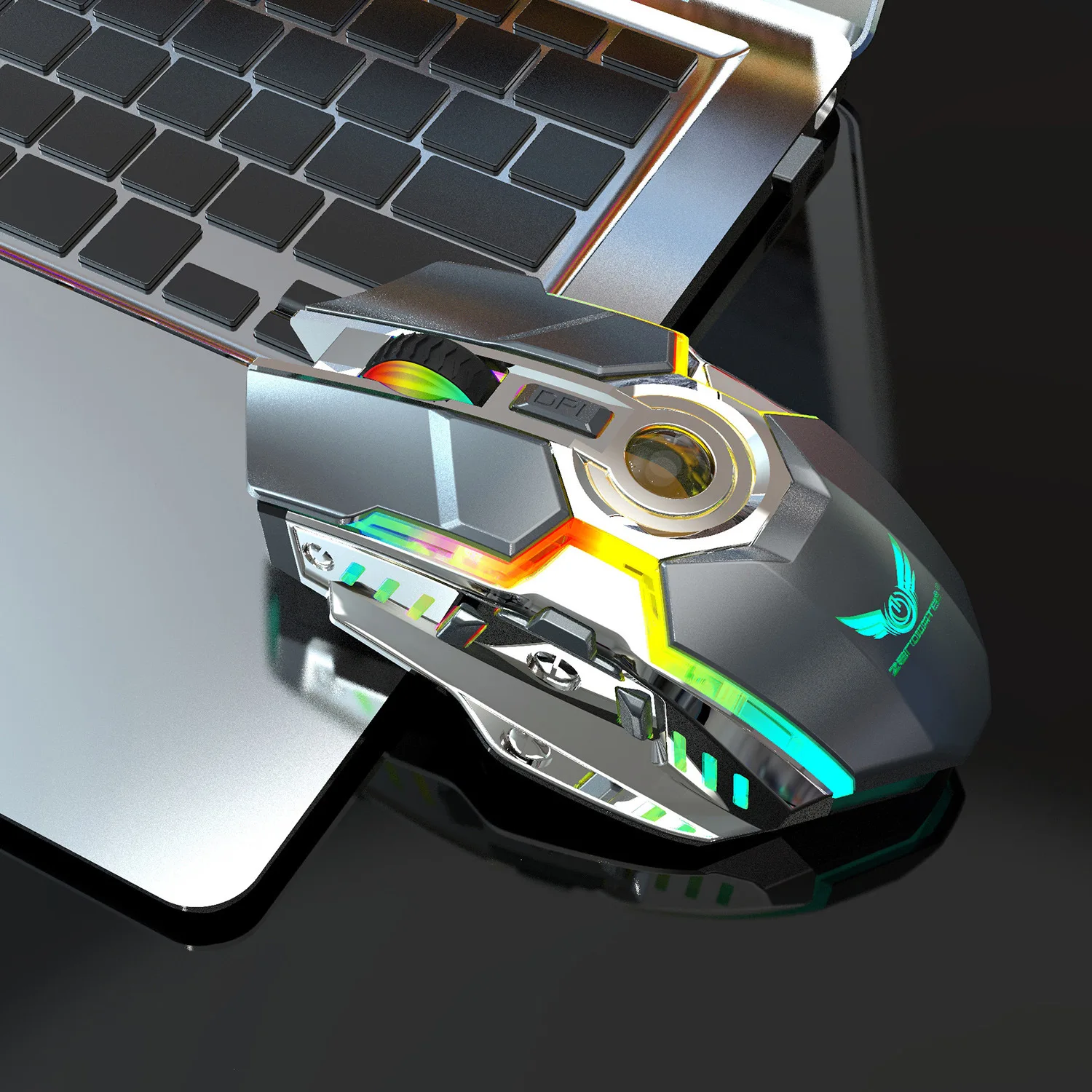 Беспроводная игровая мышь 2 4 ГГц USB 2400DPI перезаряжаемая 6 цветов с подсветкой