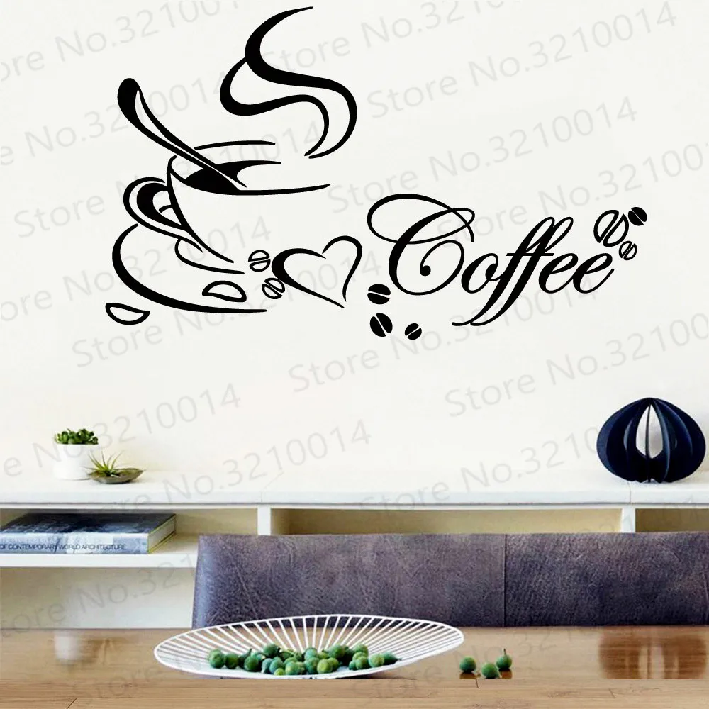 

Colorful Kitchen Coffee Wall Sticker Home Decor Decoration For Children'S Room Wall Stickers Waterproof Wallpaper PW350