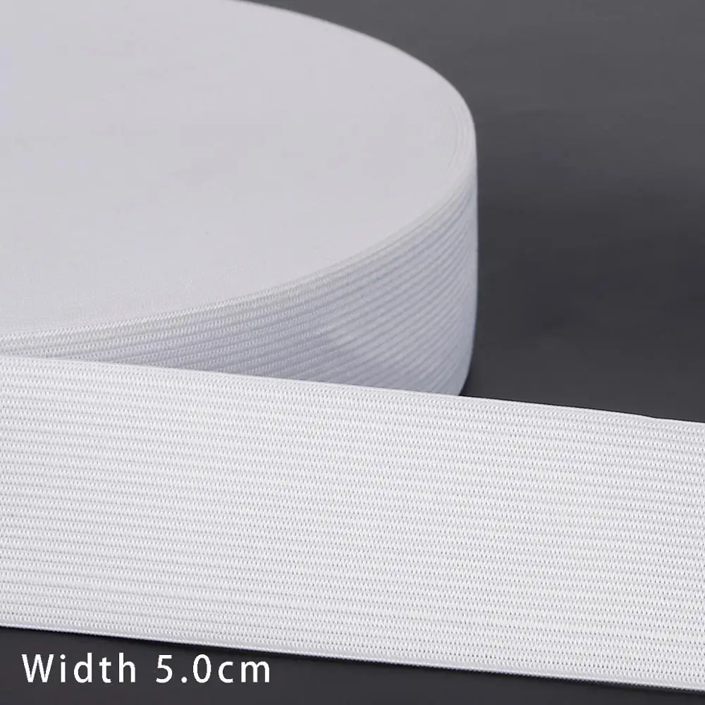 Black and White Elastic Nylon Webbing for Clothing and Sewing Accessories - 5 Yards
