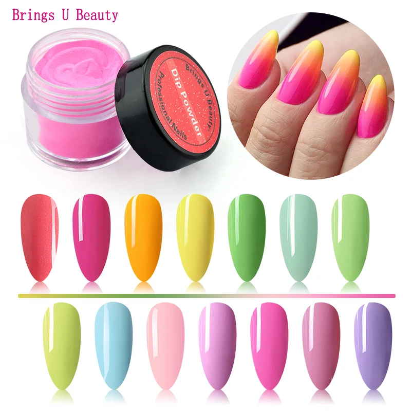 10g/box Very Fine Dipping Nail Powder Solid Color Set Summer Popular Dip Powder Natural Dry DO NOT Lamp Cure