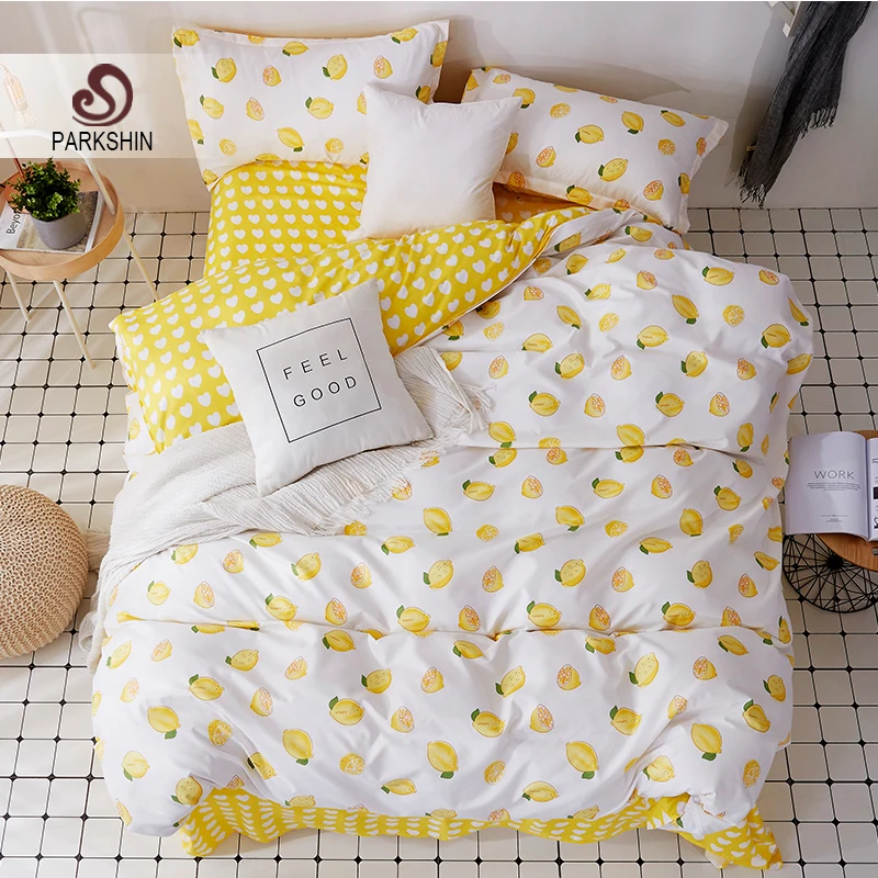 Паркшин мультфильм постельные принадлежности наборы лимон роскошное покрывало
