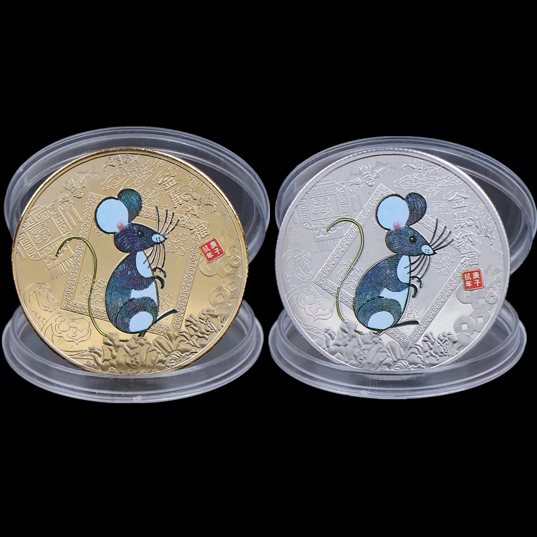 1 шт. год крысы памятная монета Китайский Зодиак Сувенир Коллекционные монеты коллекция художественное ремесло