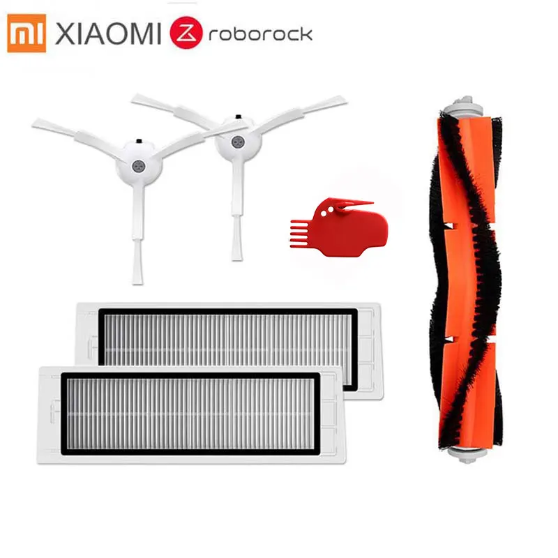 6pcs-lot Основная щетка hepa фильтр, боковая щетка Швабра Ткань подходит для xiaomi вакуум 2 roborock s50 аксессуары xiaomi mi робот Замена - Цвет: 6pcs-lot