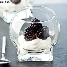 Маленькая стеклянная десертная чашка прозрачный лед крем чашка пудинг чашка для йогурта высокотемпературный холодный напиток магазин тумблер для виски пивное стекло