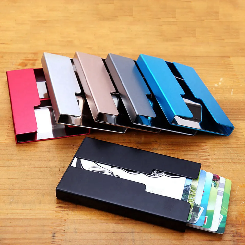 

1 Piece Aluminum New Brand Credit Card Holder Metal Wallet Porte Carte Pocket Bank ID Card Holder Case Gift Metal Card Holder