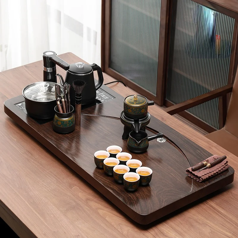 Light Luxury High-End Automatic Integrated Solid Wood Tea Tray Kung Fu Tea Set Home Living Room Chinese Style Small Table