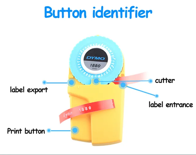 Imprimante d'étiquettes 3D Cliquez sur Petit modèle Fabricant d'étiquettes  Manuel Machine de lettrage de bricolage Gaufreuse Machine à écrire avec  pour DYMO Imprimante Bande coupante Bande noire : : Fournitures de  bureau