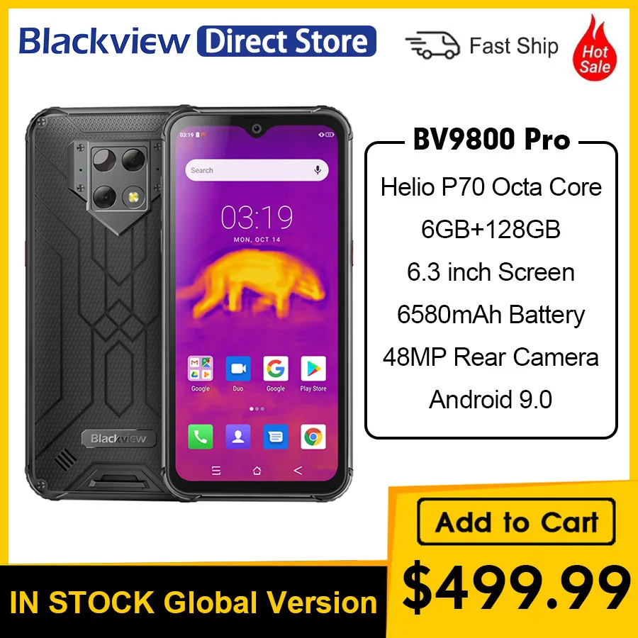 Blackview BV9800 Pro смартфон Helio P70 Android 9 0 6 ГБ + 128 Гб водонепроницаемый 6580 мАч мобильный