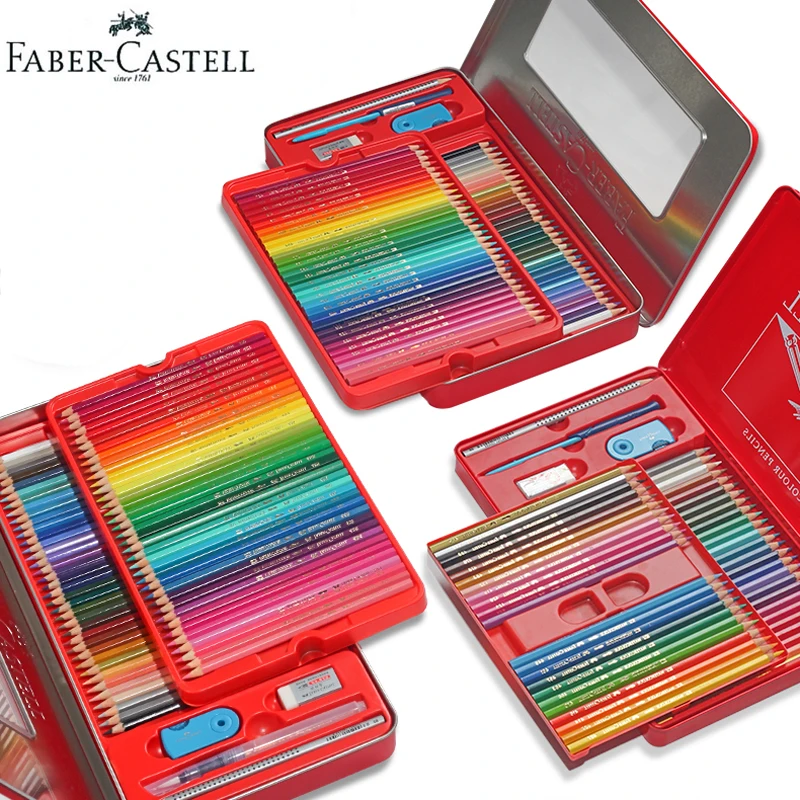 Faber Castell Акварельные карандаши для рисования 24/36/48/60/72 Олово набор водорастворимый