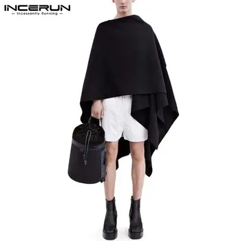 

INCERUN Autumn Mens Long Cardigans Coats Loose Couple Casual Jackets Fashion Joker Trench Men Sleeveless Cape Cloak Streetwear