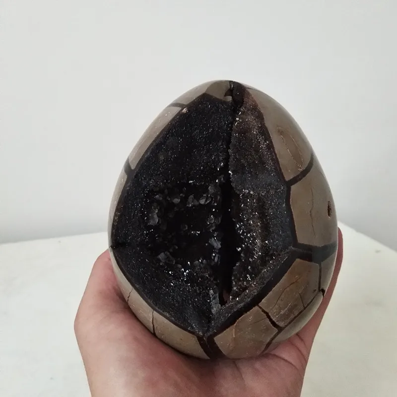 Geode Природный септарский камень яйцо дракона Идеальный Кристалл Кластерные