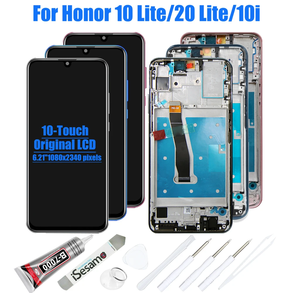 Для Huawei Honor 10 20 Lite 10i HRY-LX1 HRY-LX2 HRY-LX1T Оригинальный ЖК-дисплей сенсорный экран
