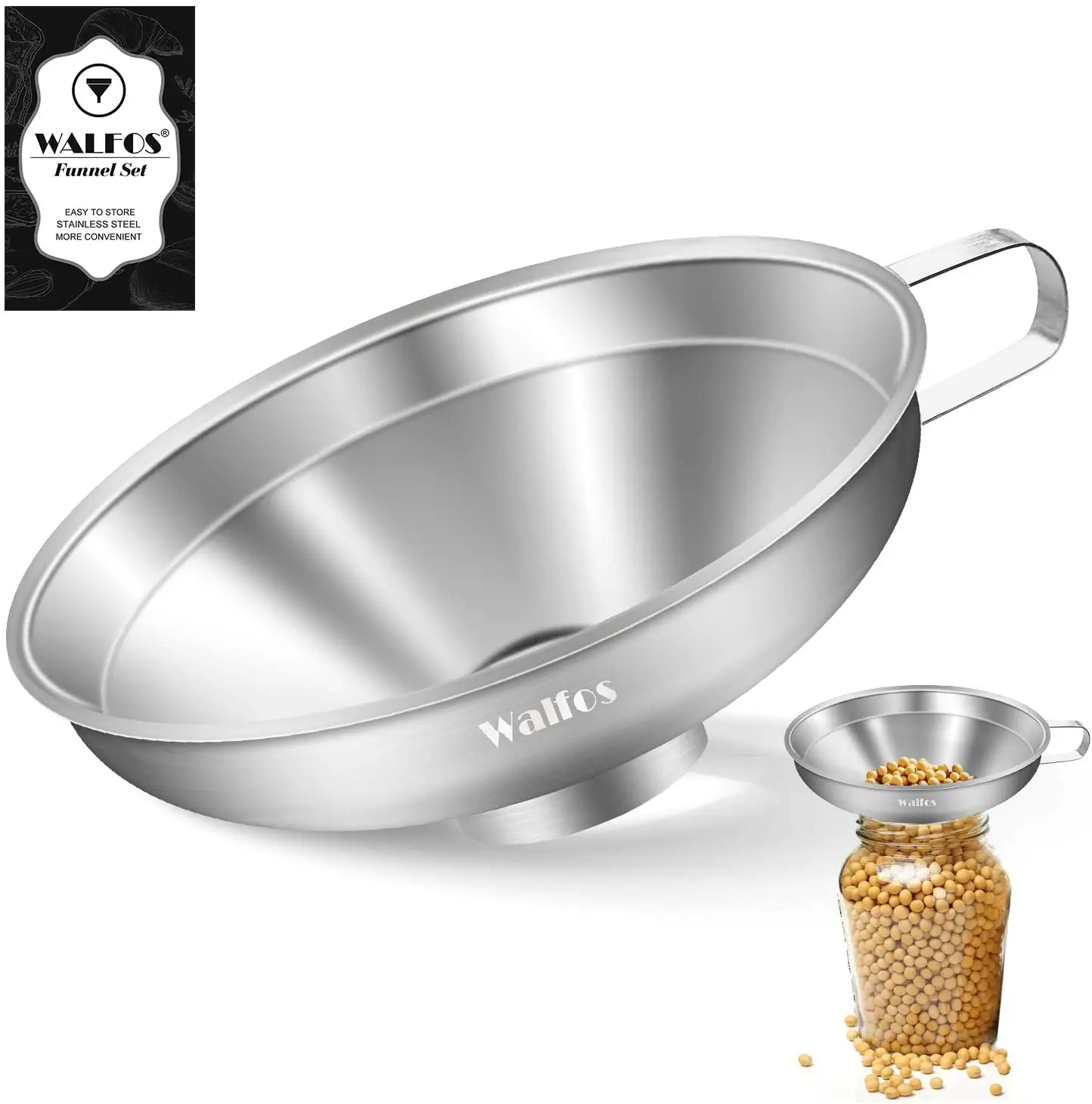 Wide Mouth Funnel Stainless Steel Funnel Kitchen Funnel Kitchen Accessories Stainless Steel Wide Mouth For Oil Wine Canning Cooking Garden