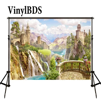 

VinylBDS Background Castle Photography Backdrop 10ftx10ft Scenic Wedding Backdrops Fairy Tale Forest Children Background