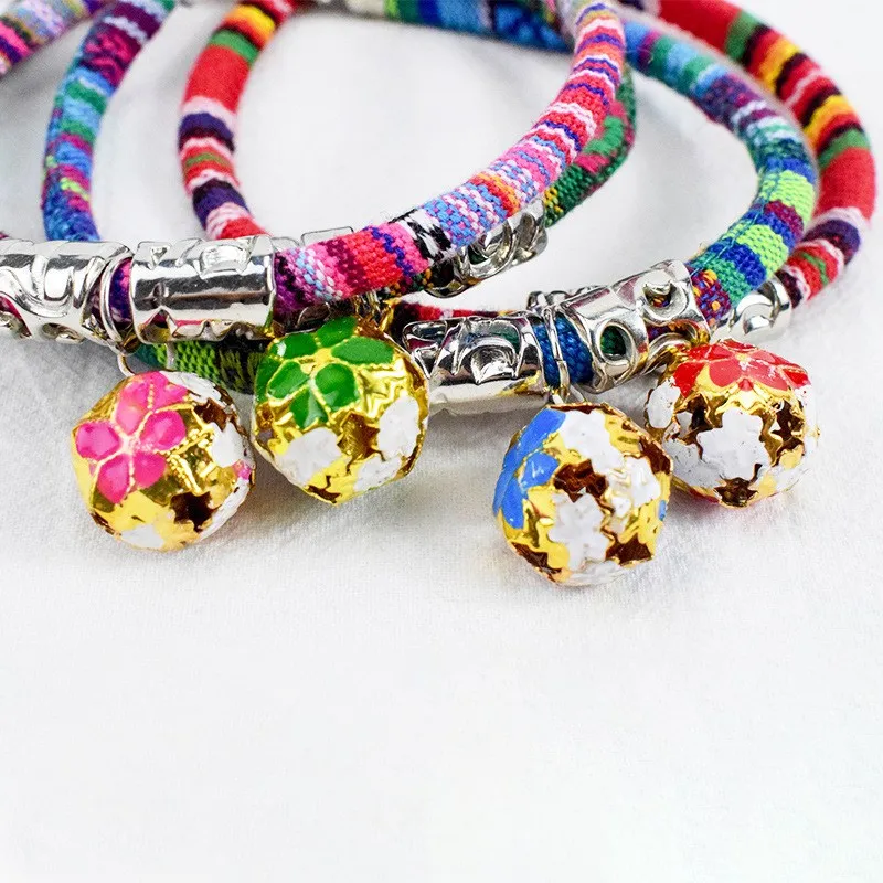 

Colorful Adjustable Dog Collars Pet Collars With Bells Charm Necklace Collar For Little Dogs Cat Collars Pet Supplies