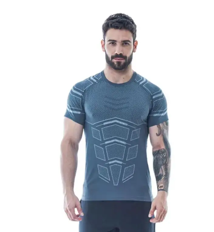

2019 Hot fast drying shirt sports compression men's running fitness T-shirt tight-fitting Fashion fitness sportswear