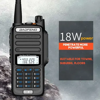 

With Antenna Transceiver Two Way Radio VHF UHF Walkie Talkie Outdoor Long Distance 128 Channel 18W Waterproof Camping Dual Band