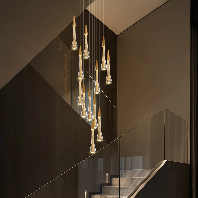 

Современный хрустальный Золотой светодиодный подвесной светильник, скандинавский декор, подвесные лампы для ресторана, дома, комнатное освещение, светильник для лестницы Светильник осветительные приборы