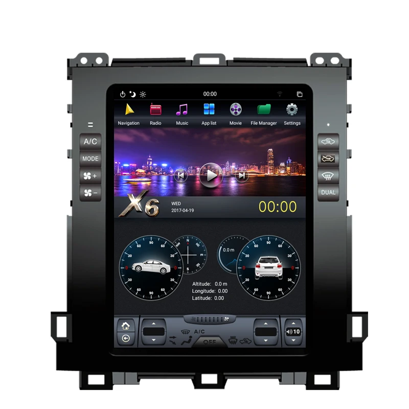 Perfect NAVITOPIA 10.4inch 4G+64GB Tesla Style Vertical Screen Android 8.1 Car DVD GPS Navigation for Toyota Prado 2002-2009 9
